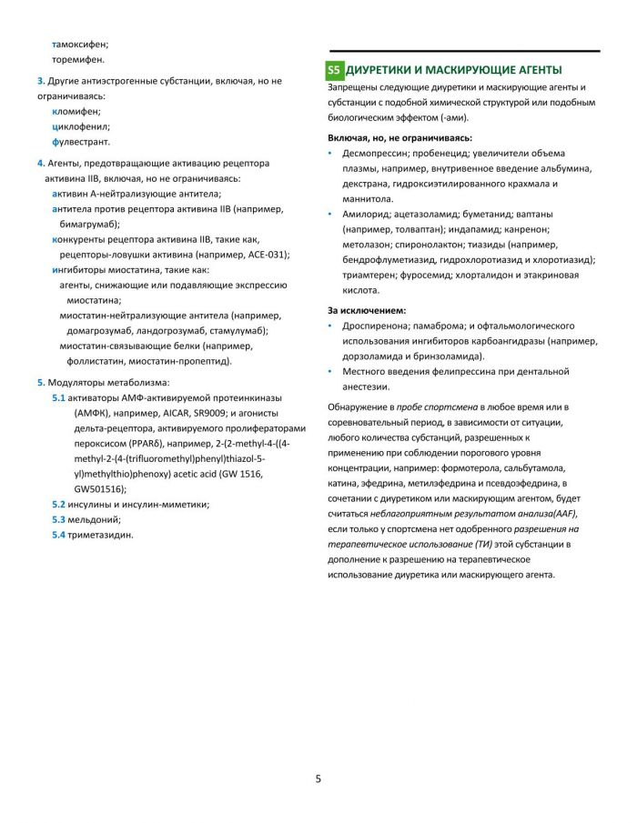Всемирный Антидопинговый Кодекс Международный стандарт. Запрещенный список 2020 года